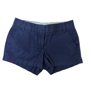 J.Crew Womens Broken-In Chino Shorts Navy Blue Cotton Size 0/29 Low Rise Preppy